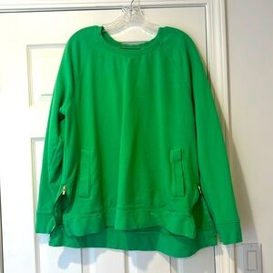 Lilly Pulitzer size XXL green sweatshirt with zipper slits on side. Super cute.